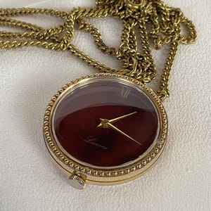 Elegant 1960’s Vintage Swiss women’s Pendant dress watch Lucerne golden color case, Chic Swiss necklace watch, Retro watch ladies gift