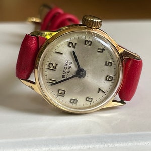 Elegant 1960 Vintage German ladies Wristwatch Bifora golden color case with light gold color dial, Vintage watch, Retro watch ladies gift