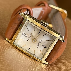 Elegante orologio da polso da donna tedesco vintage anni '60 Anker con cassa color oro, orologio da cocktail da donna vintage, orologio retrò da regalo per donna, orologio elegante