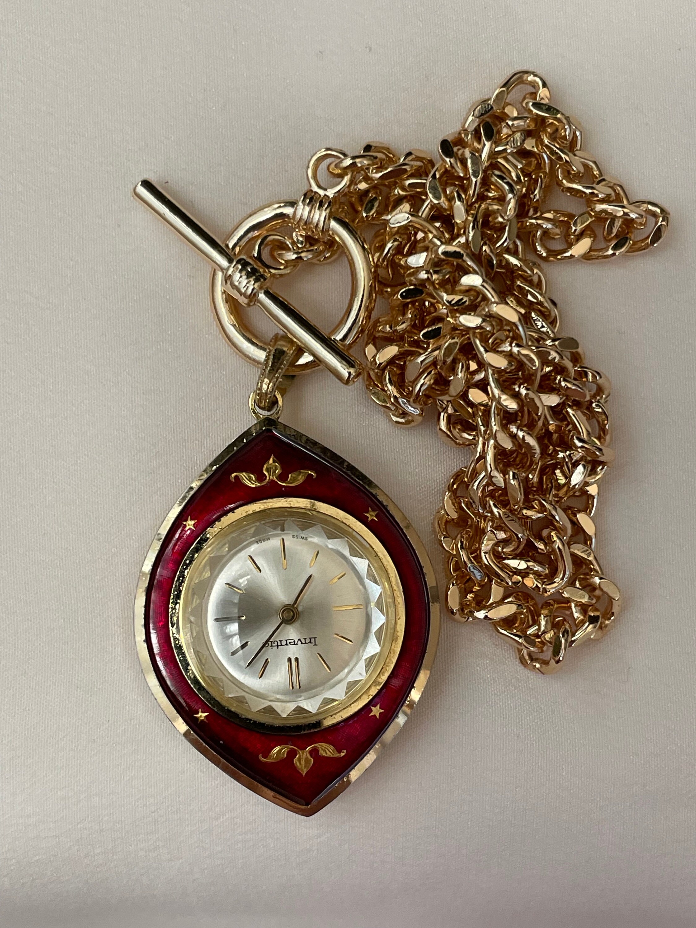 1960 Vintage Swiss Women's Pendant Watch Inventic Golden Color
