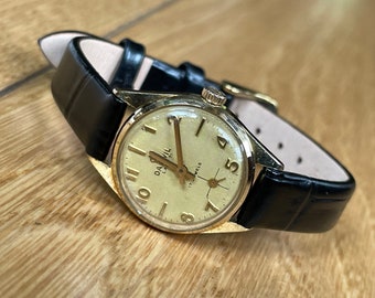 Elegante reloj de pulsera Darwil vintage suizo de 1970 chapado en oro, reloj mecánico suizo vintage para damas pequeñas, reloj de pulsera retro Regalo para damas