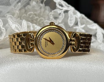 Stunning 1980’s Vintage Swiss small quartz ladies gold plated dress wristwatch Raymond Weil, Women luxury quartz watch, Watch ladies gift