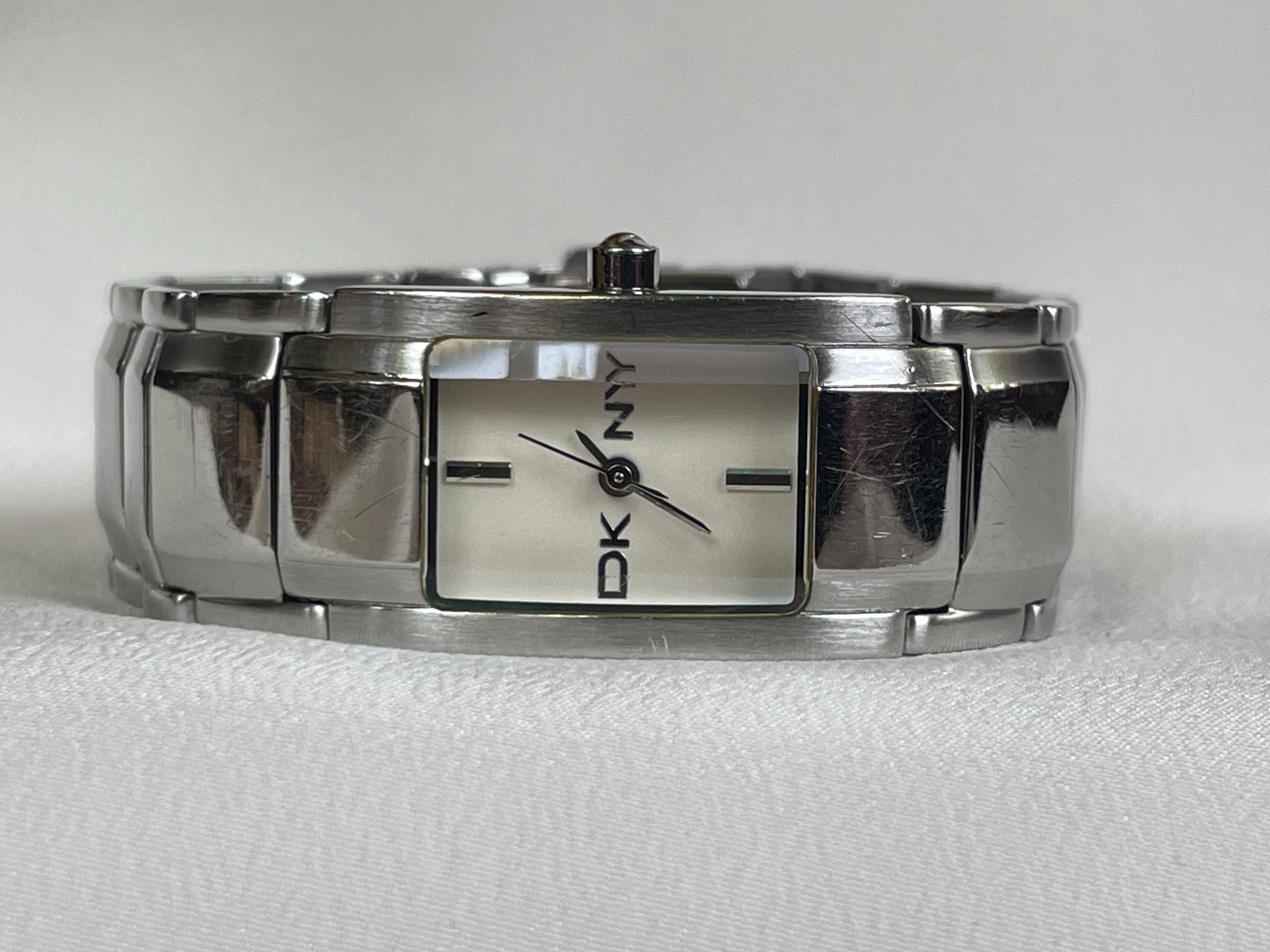 Vintage Donna Karan New York Silver Stainless Steel Watch like new. Doub… DKNY Silver Case Watches for sale | eBay main image 2