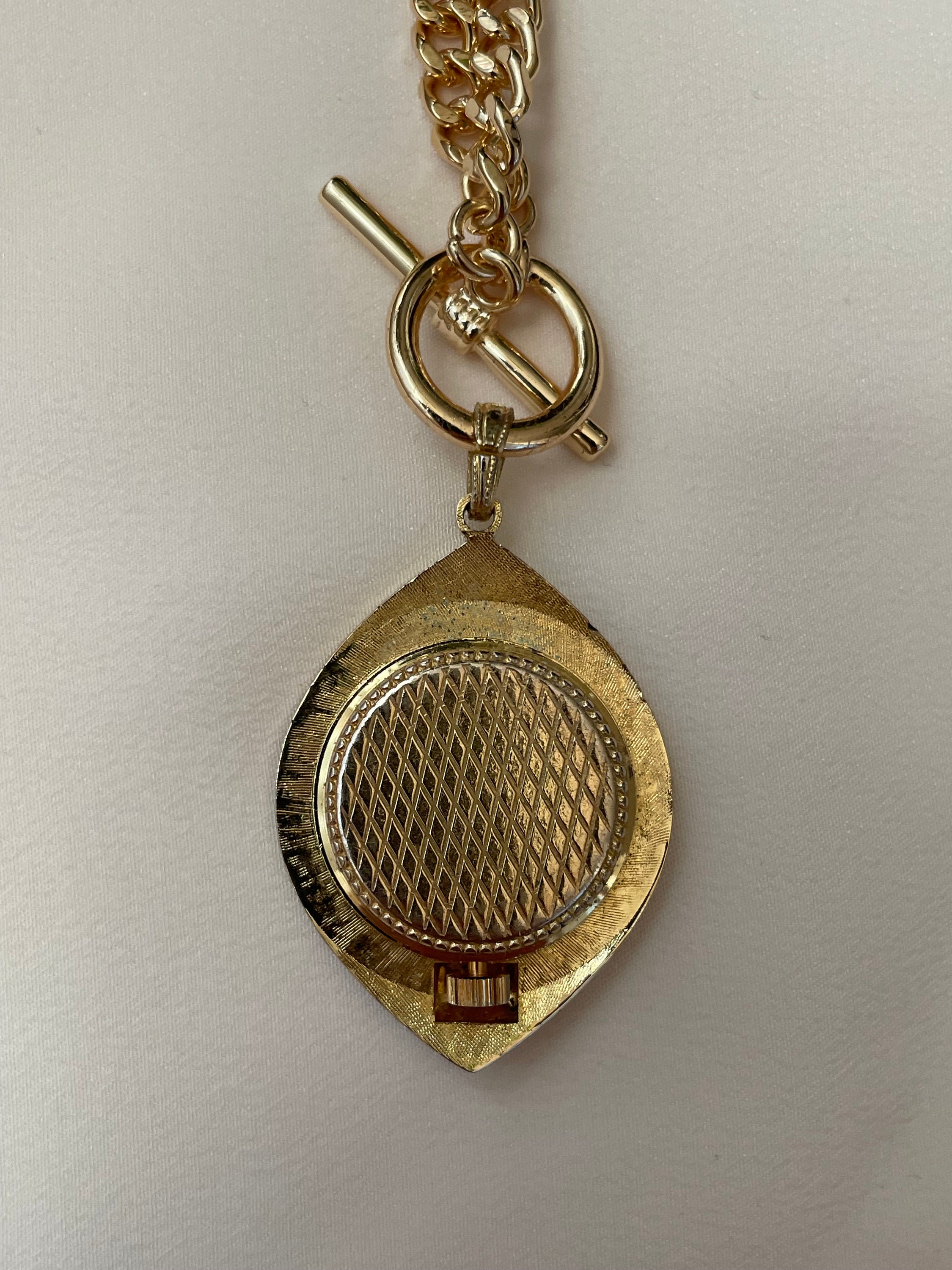 Vintage Fashiontime Pendant Necklace Watch Womens 31mm Manual Gold Tone Swiss 1960 main image 4