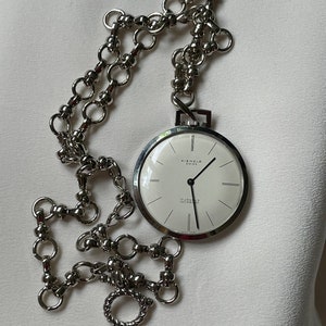 1960 Vintage Swiss women’s Pendant watch Kienzle silver color case, Chic Swiss silver color necklace pendant watch, Retro watch ladies gift