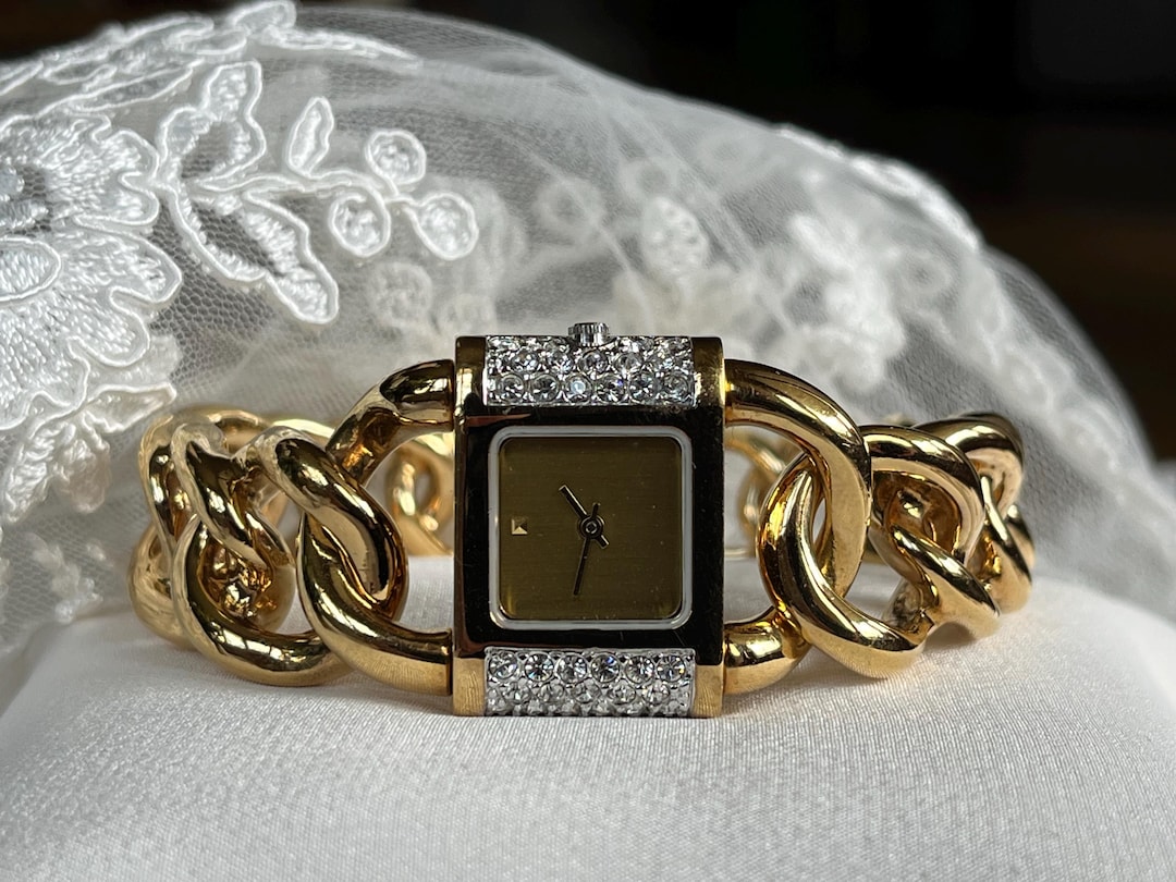 1989 Vintage Small Quartz 22k Gold Plated Franklin Mint Ladies