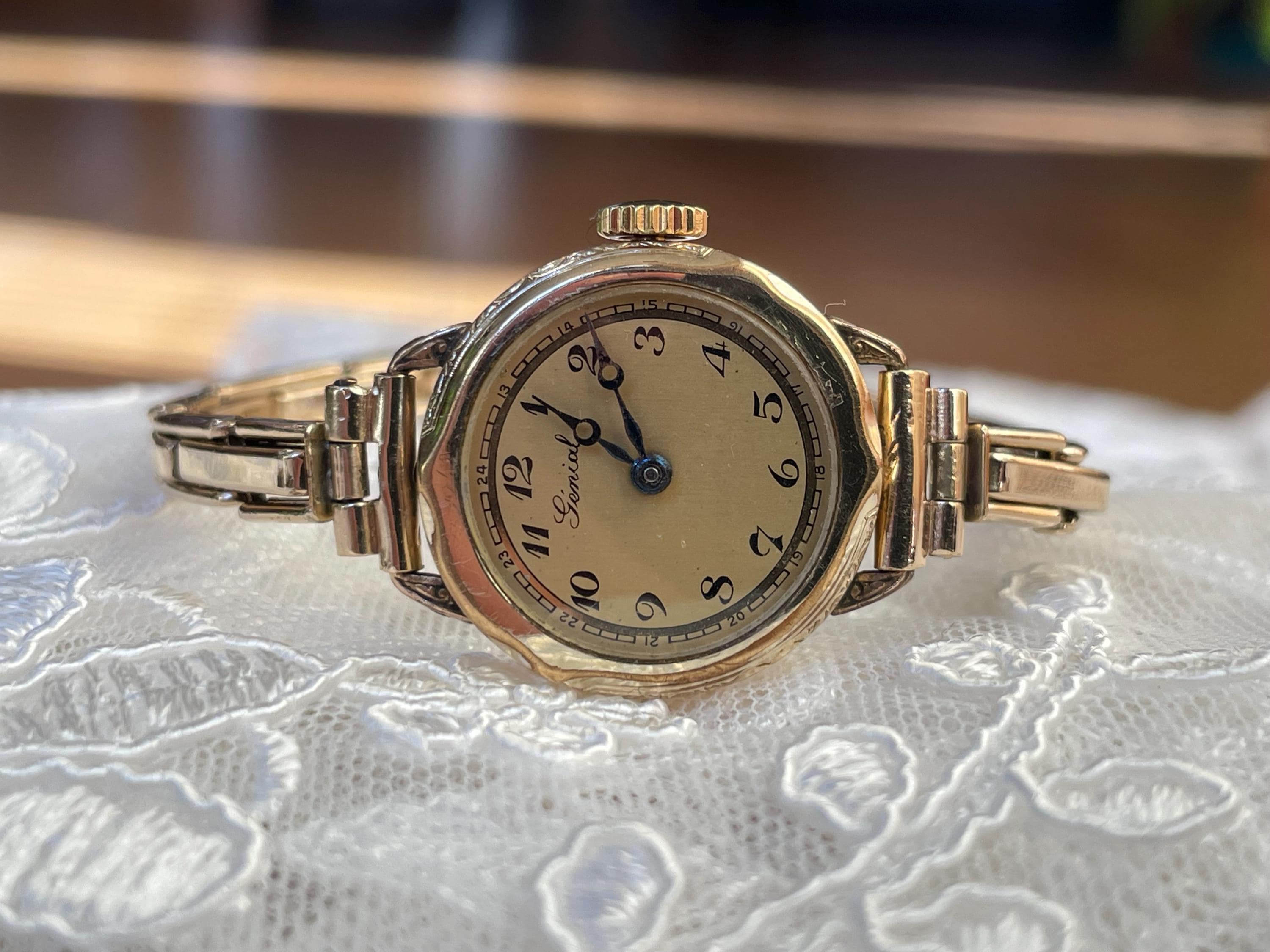 Women\'s Gold Vintage Luxury Dress Analog Stainless Steel Small Casual Wristwatch Gold French Vintage Flower Style Unique Dainty Women main image 2