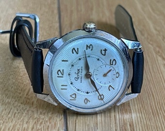 1960’s Swiss Vintage Mechanical Men's Wristwatch Perfex silver color case, Men's mechanical Swiss watch, Swiss Retro Watch Men's Gift