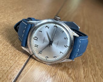 Vintage 1960 Zwitsers mechanisch herenpolshorloge Laurent, zeldzaam Zwitsers herenhorloge Laurent, retro horloge herencadeau, Zwitsers vintage opwindhorloge
