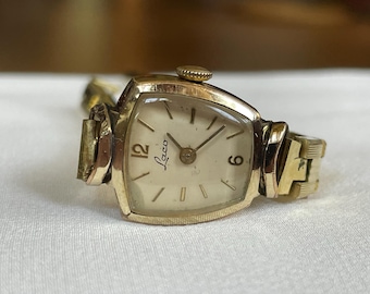 Chic 1960 vintage Swiss gold plated ladies dress wristwatch Laco, Art Deco Swiss women bracelet watch, Watch ladies gift, Cocktail watch