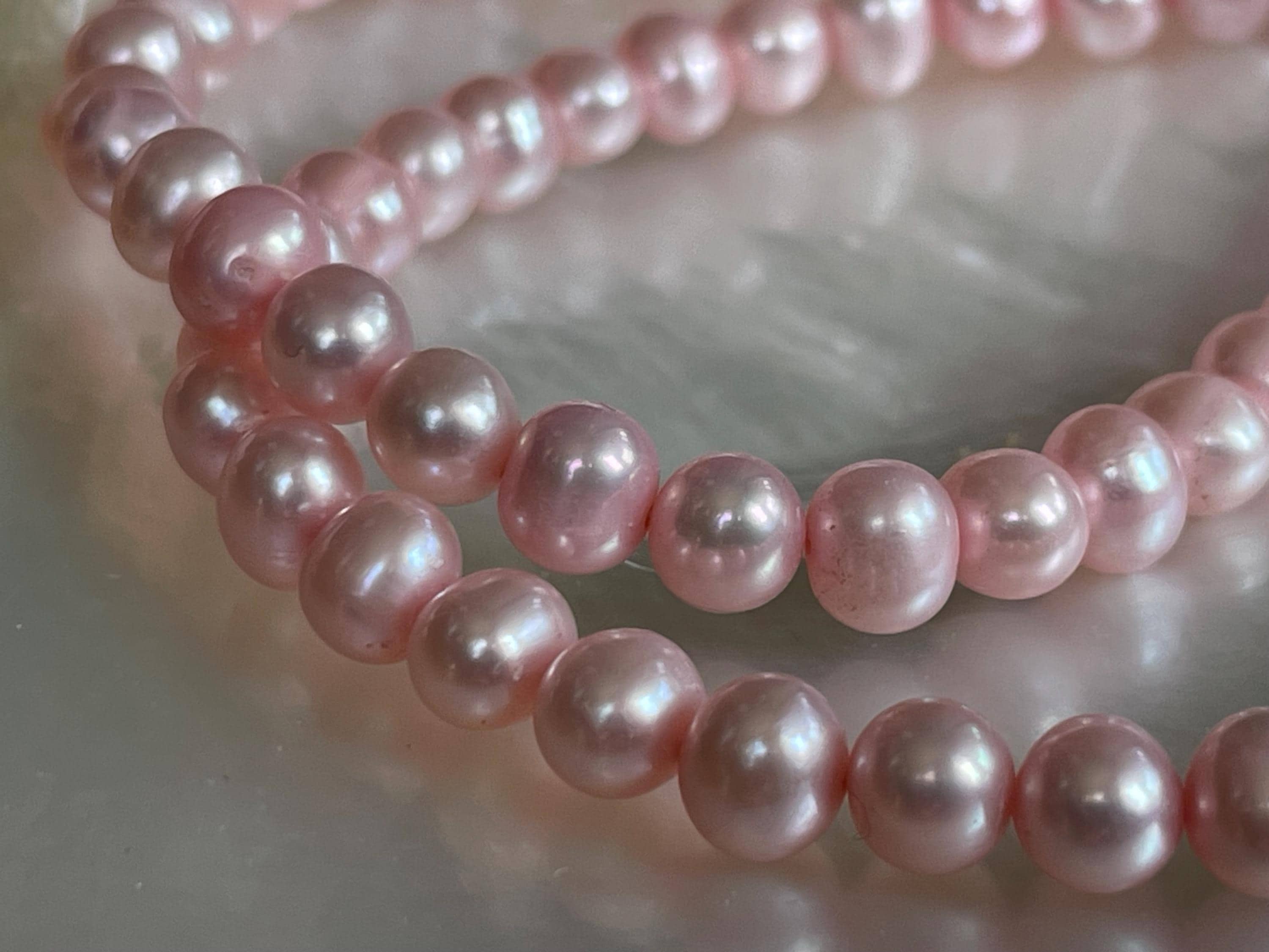 ❤️ PinkPearlさま❤️❤️ Vintage 1980's Luster Pink Cultured Pearls Ladies Necklace With