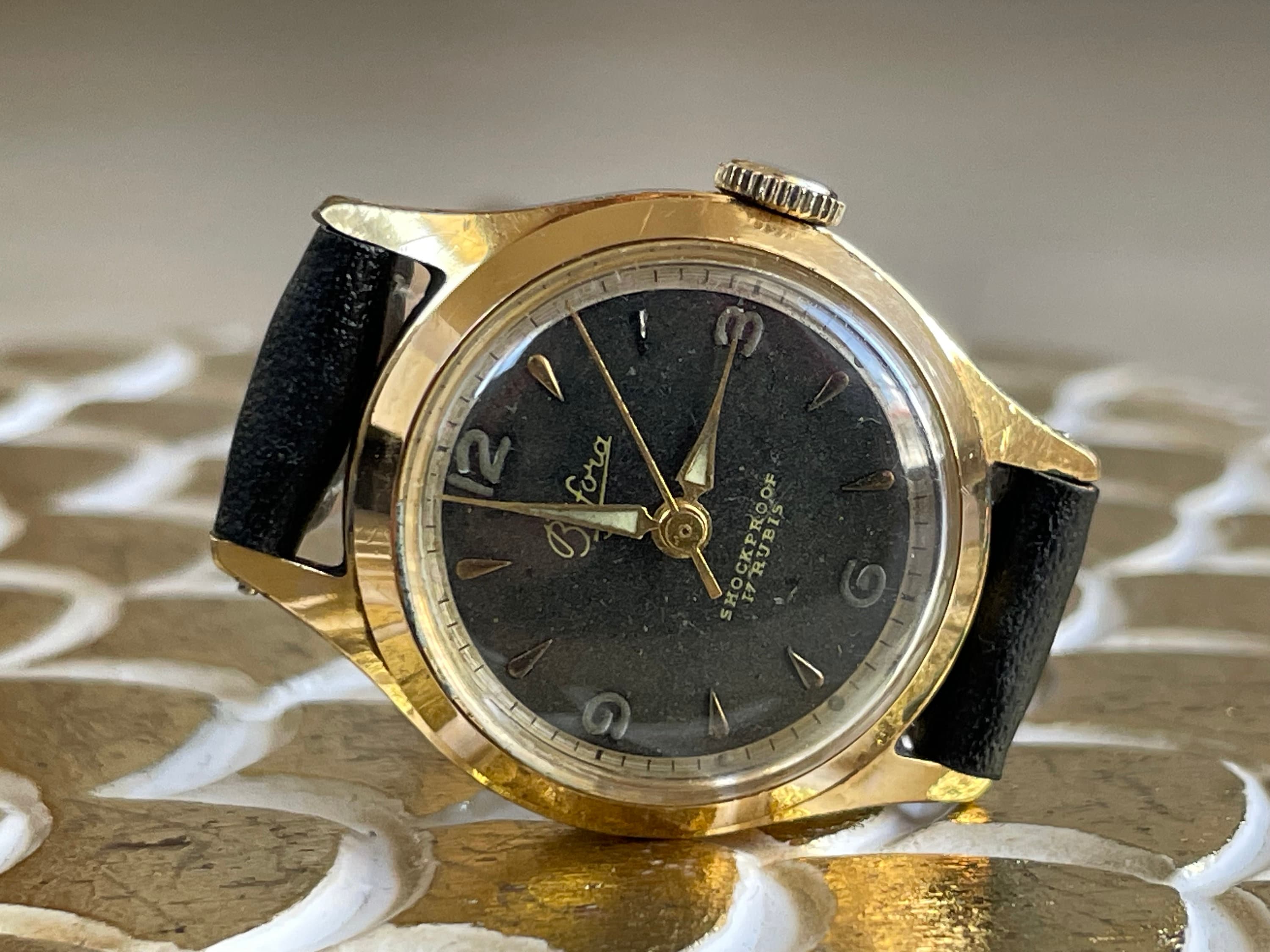 Elegant 1960 Vintage German gold plated ladies dress Wristwatch Bifora black dial Vintage cocktail ladies watch Retro watch ladies gift Etsy