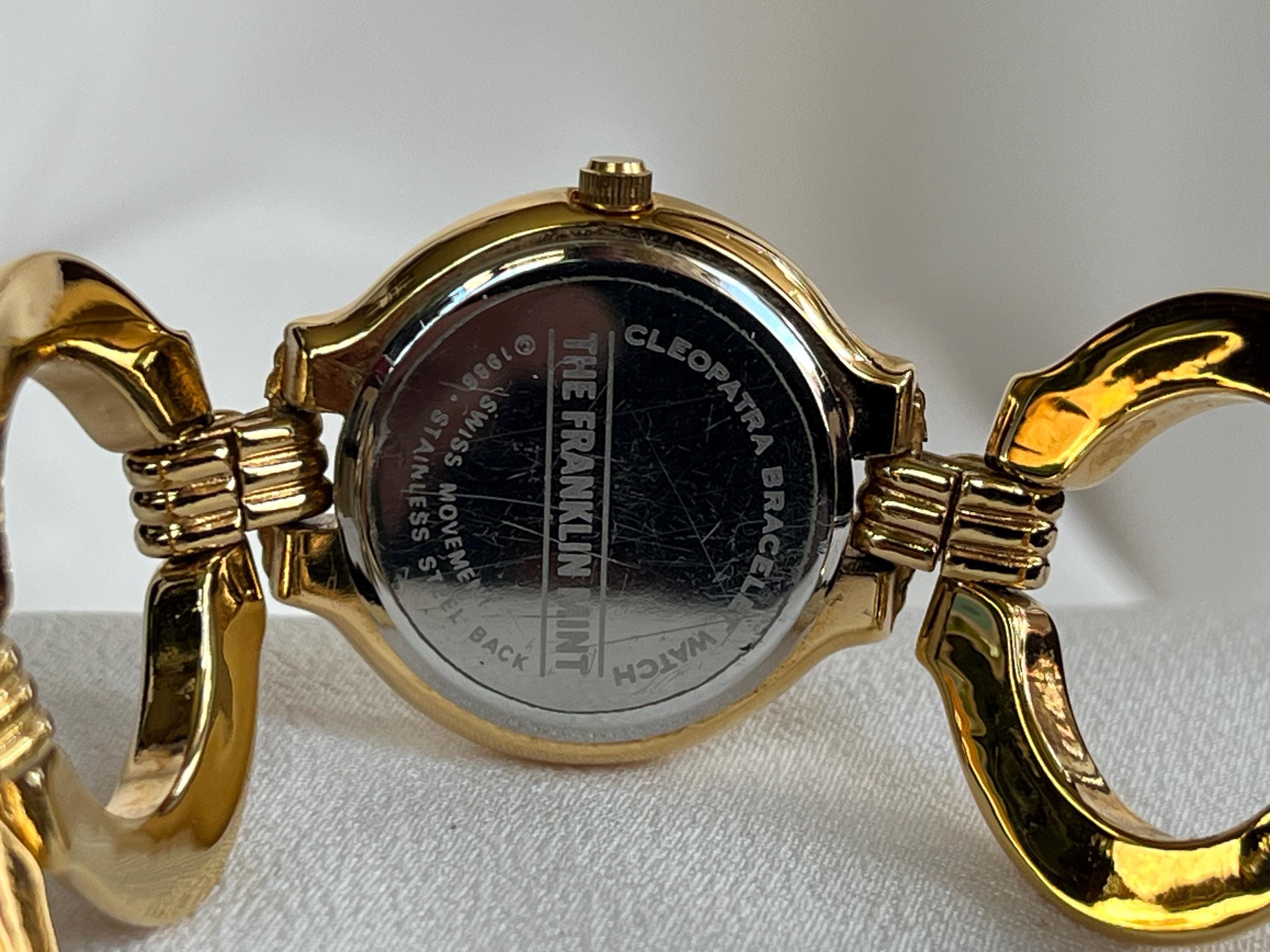 1980's Vintage Small Quartz 22k Gold Plated Franklin Mint