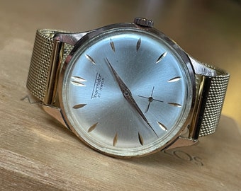 1960’s Swiss Vintage Mechanical Men&#39;s Wristwatch Thermidor golden color case mesh band, Men&#39;s mechanical watch, Swiss Retro Watch Men&#39;s Gift