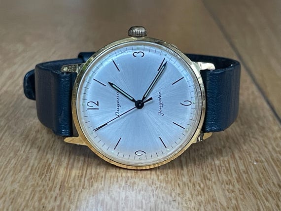 1960 deutsche mechanische Vintage Herrenarmbanduhr Dugena goldene Farbe  Gehäuse, deutsche mechanische Herrenuhr, deutsche Herrenuhr, Herrengeschenk