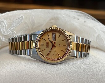 ヴィンテージ セイコー ホワイトゴールドメッキ ブレスレットウォッチ