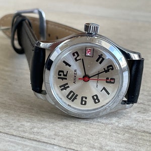 Orologio da polso da donna tedesco vintage anni '60 Anker con cassa color argento, orologio da donna vintage per tutti i giorni, orologio retrò da donna, orologio casual