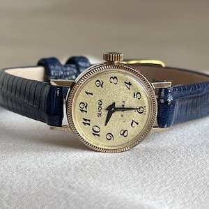 Orologio da polso da donna Sekonda vintage anni '60, elegante, con cassa color oro, piccolo orologio da cocktail Art Déco vintage, regalo per donna.