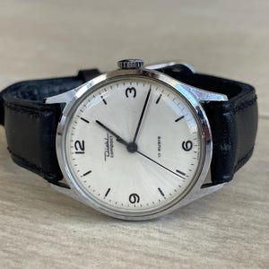 Orologio da polso meccanico vintage tedesco da uomo Diehl degli anni '60, cassa compatta color argento, orologio meccanico da uomo tedesco, orologio da uomo tedesco, regalo