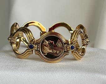 1988 FRANKLIN MINT Egyptian Queen Cleopatra Swiss Quartz Movement