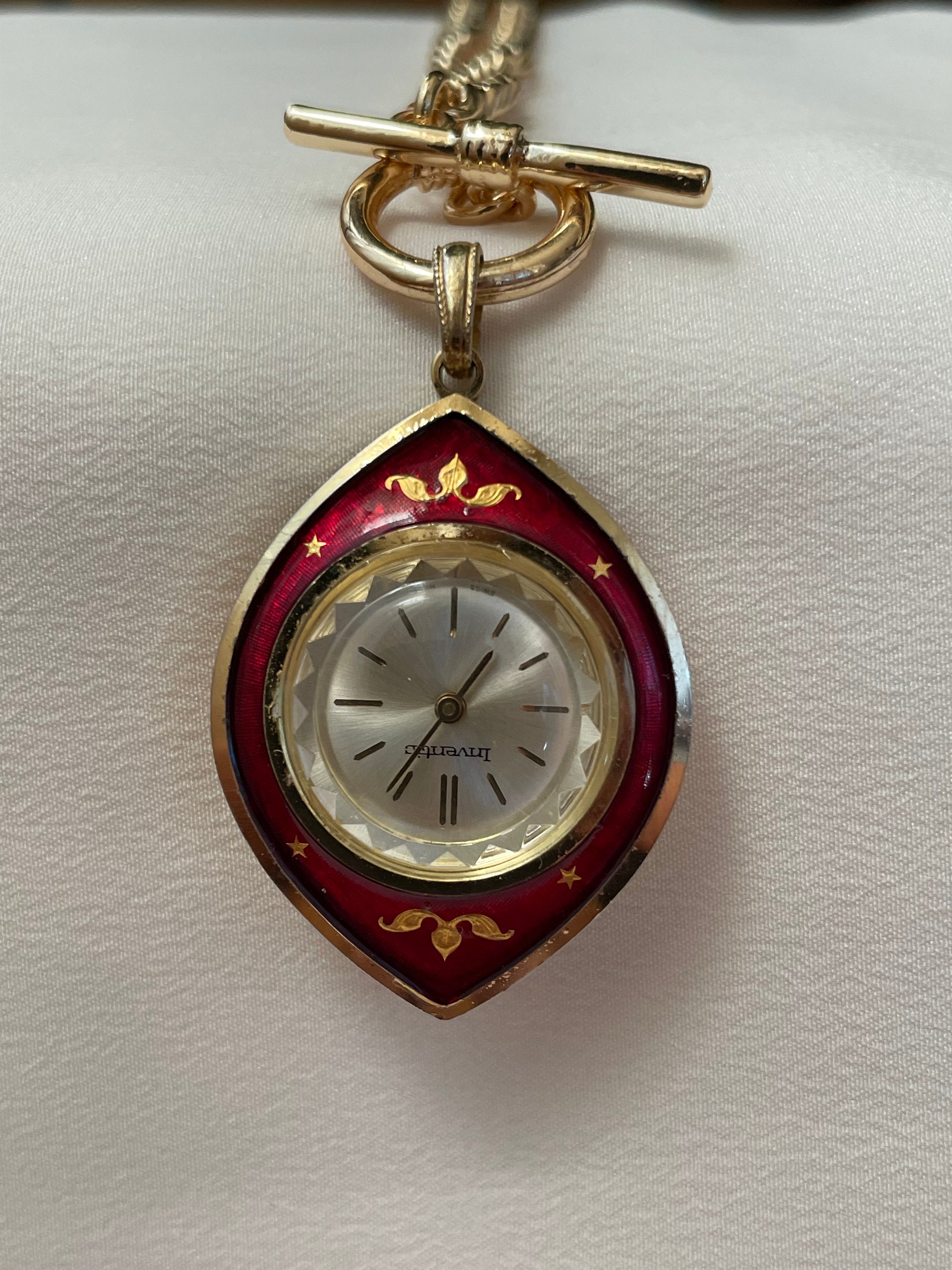 1960 Vintage Swiss Women's Pendant Watch Inventic Golden Color