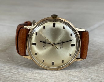 1960’s Swiss Vintage Mechanical gold plated automatic Men's Wristwatch Merit 25j, Retro Men's mechanical watch, Swiss Retro Watch Men's Gift