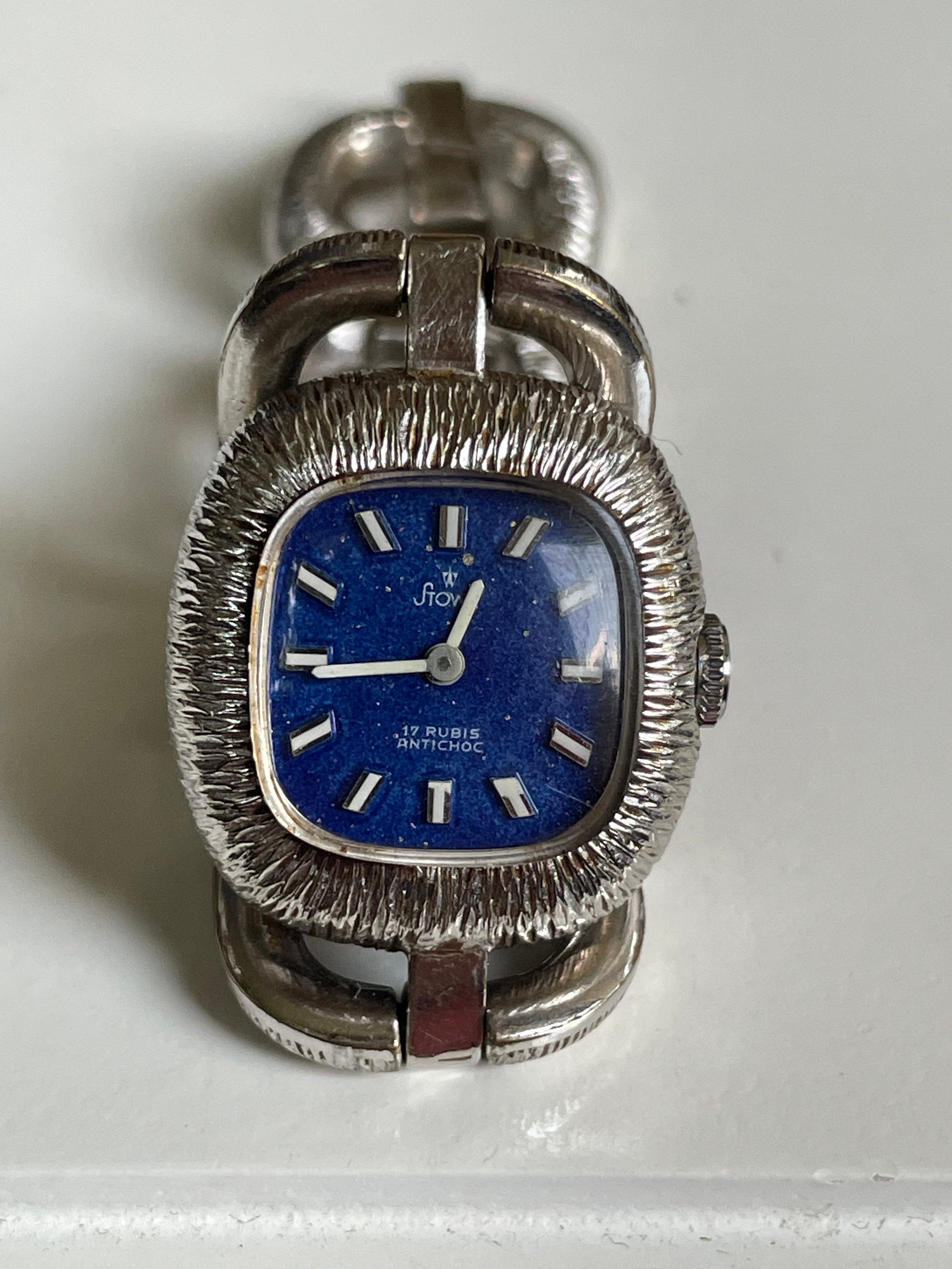 Elegant 1960 Vintage German Ladies Wristwatch Stowa Silver  display picture 1