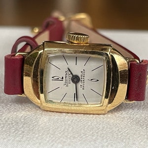 Elegante orologio da polso da donna vintage tedesco degli anni '60 Isoma Anker con cassa color oro, orologio da cocktail vintage da donna, regalo retrò da donna, orologio da sera