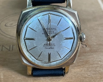 1960er Jahre Schweizer Vintage Mechanische Herrenarmbanduhr Amberte goldenes Gehäuse, mechanische Herrenuhr 25 Juwelen, Schweizer Retrouhr Herrengeschenk