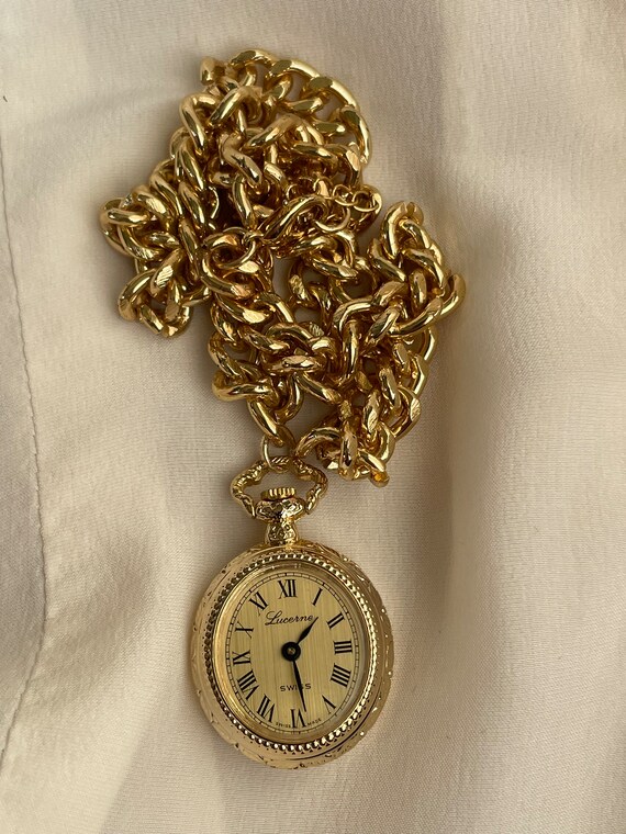 Buy Vintage Ladies Lucerne Burgana Swiss Necklace Watch Fancy Engraved Back  Online in India - Etsy