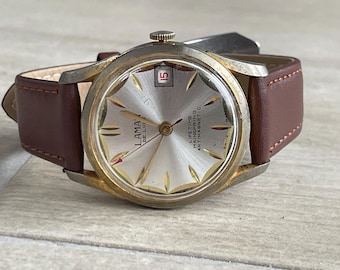 Montre Vintage Berlac Mécanique à Remontage Manuel - Boîtier Plaqué Or 26mm - Cadran Floral Chiffres Romains - Années 60
