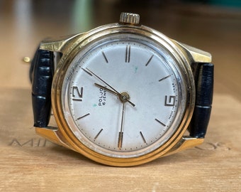 Raro reloj de pulsera soviético vintage para hombre de la década de 1960 Poljot 16 joyas, reloj mecánico soviético vintage para hombre de mediados de siglo, reloj retro regalo para hombre