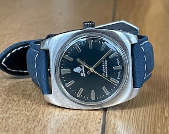 Vintage jaren 60 Zwitsers mechanisch herenpolshorloge Sandoz, zeldzaam Zwitsers herenhorloge Sandoz, retro horloge herencadeau, Zwitsers vintage opwindhorloge