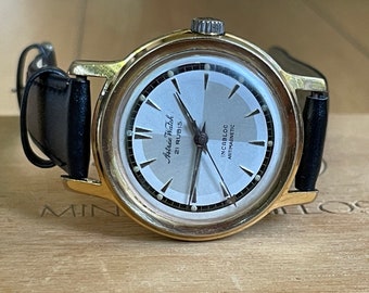 Elegant 1960’s Swiss Vintage Mechanical Men&#39;s Wristwatch Astree Watch gold color case, Swiss Men&#39;s mechanical watch, Retro Watch Men&#39;s Gift