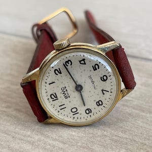 Elegante orologio da polso da donna vintage svizzero degli anni '60 BWC con cassa color oro, orologio da cocktail da donna Art Déco vintage, orologio retrò da regalo per donna