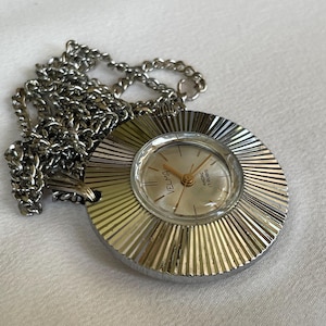 1960 Vintage Swiss women’s Pendant watch Velma silver color case, Chic Swiss 17 jewels silver color necklace watch, Retro watch ladies gift