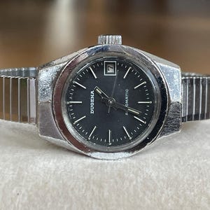 Elegant 1970’s Vintage small automatic German ladies Wristwatch Dugena silver color case, Vintage women business watch, Watch ladies gift
