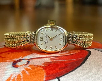 Elegant 1960’s Vintage Swiss small ladies gold plated dress Wristwatch Everite, Vintage women cocktail watch, Retro watch ladies gift
