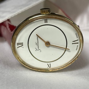 Elegante orologio da polso da donna vintage svizzero degli anni '60, cassa color oro Guillaume, orologio da cocktail vintage svizzero da donna, orologio da polso retrò da donna, regalo