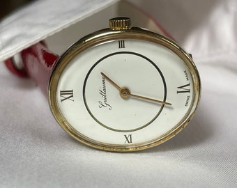 Élégante montre-bracelet pour dames suisse vintage des années 1960, boîtier de couleur dorée Guillaume, montre de cocktail pour dames vintage suisse, montre-bracelet rétro cadeau pour femme