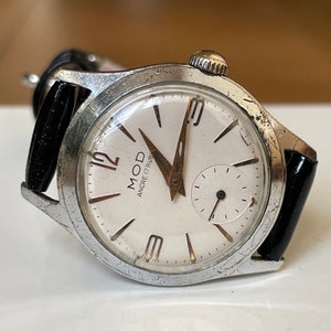 Elegante orologio da polso da donna svizzero vintage anni '60 con cassa color argento MOD, orologio da polso meccanico svizzero da donna vintage, orologio retrò da donna regalo