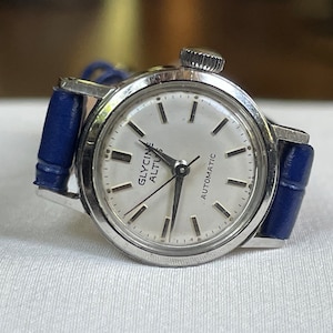 Elegante orologio da polso automatico svizzero vintage da donna degli anni '60 Glycine Altus con cassa color argento, orologio da donna vintage, orologio retrò da regalo per donna