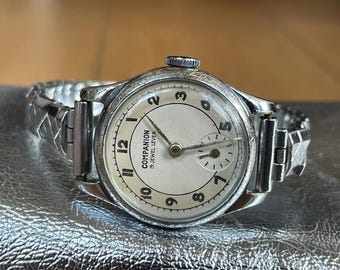 Elegant 1950’s Vintage Swiss small ladies dress Wristwatch Companion silver color case, Vintage ladies cocktail watch, Watch Ladies gift