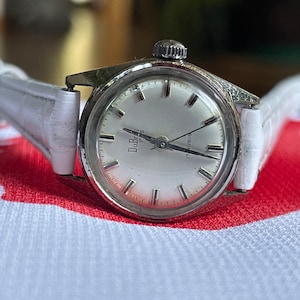 Elegante orologio da polso da donna svizzero vintage del 1950 DuBois 1785 cassa color argento, orologio da donna svizzero vintage di alta qualità, regalo per orologio retrò da donna