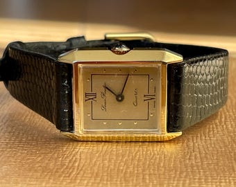Chick 1980 Vintage Schweizer kleine Quarz Damen Kleid Armbanduhr Louis Roubin goldene Farbe Gehäuse, Vintage Frauen Quarzuhr, Uhr Damen Geschenk