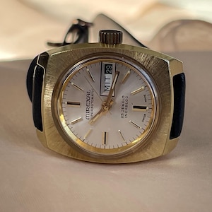 Elegante orologio da polso automatico svizzero da donna vintage anni '60 con cassa color oro Mirexal, orologio da donna vintage da lavoro, orologio retrò da donna regalo