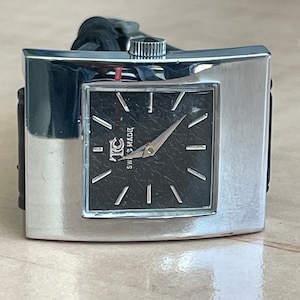 Orologio da polso da donna svizzero vintage anni '70, elegante, cassa color argento TC, orologio da polso da donna svizzero Art Déco, regalo da donna con orologio retrò, orologio da lavoro