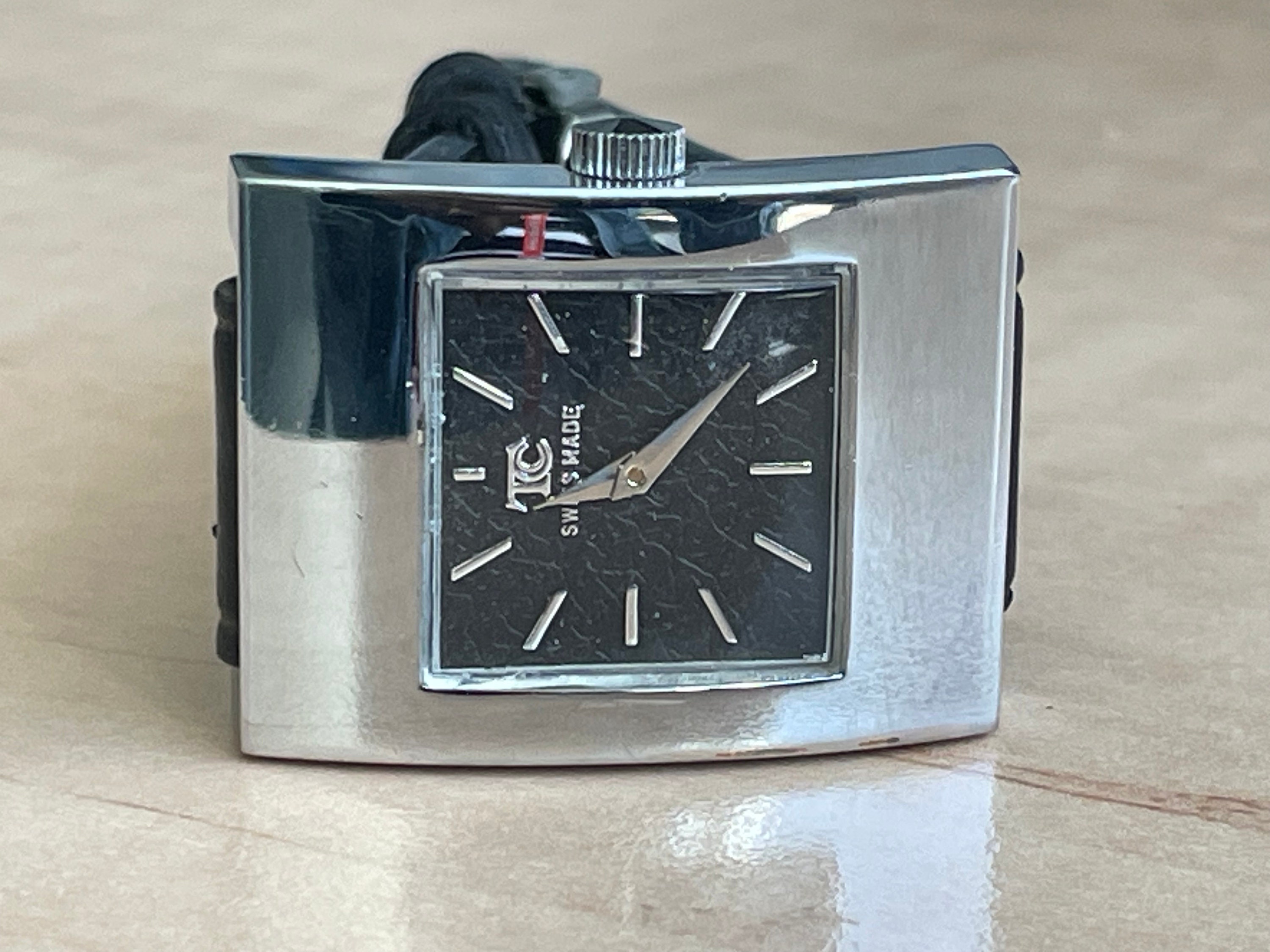 時計 1970's TELHOR silver bangle watch Chico's Women's Antique Two-Tone Wide Bangle Watch CH-407