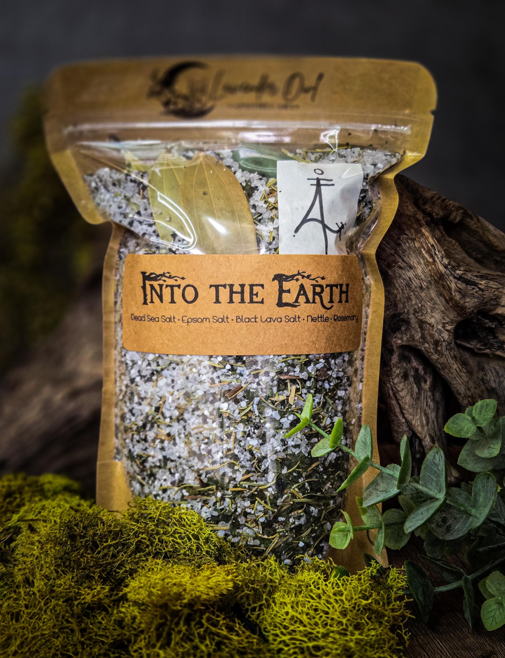 Into the Earth Grounding Bath Soak/Aromatherapy Bath/Natural Herbal Bath Salt/Crystal Infused Bath Soak/Organic Bath Salt/Self Care