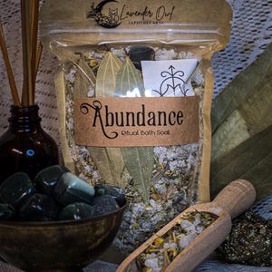 Abundance Manifesting Ritual Bath-Prosperity Spell Soak, Herbal Spiritual Bath, Money Drawing, Law of Attraction, Witchy Self-Care